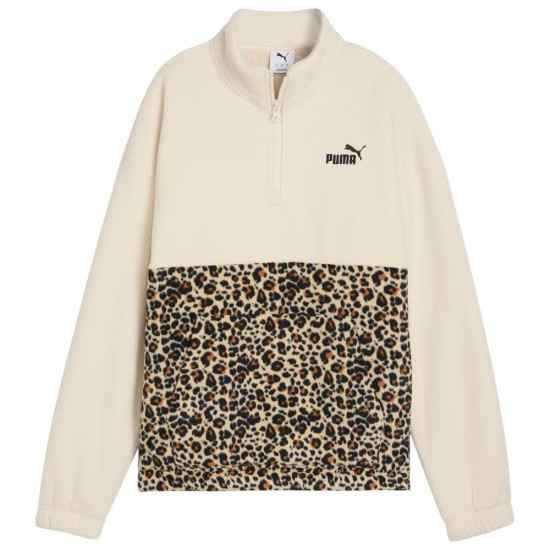 Puma Γυναικείο φούτερ Essentials Graphic Animal Relaxed Half-Zip Crew